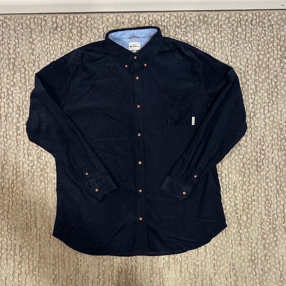 Men's Ben Sherman Navy Blue Button Up Shirt (346)